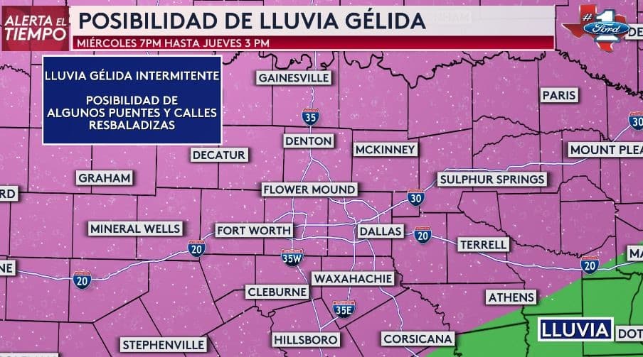 Posibilidad de lluvia gélida