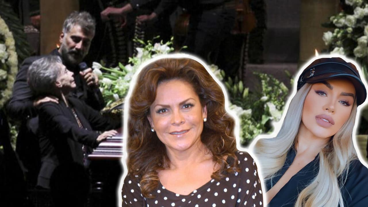 Mariana González besa la mano de la exesposa de su novio, Vicente Fernández Jr., mientras Doña Cuquita le da su lugar a Mara Patricia Castañeda