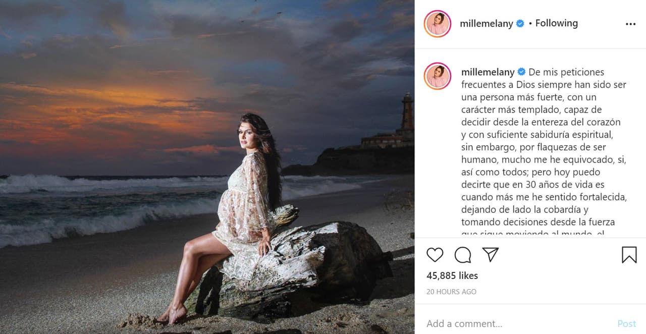 "Hoy cuando veo tus pequeños ojos brillantes que iluminan cada madrugada entiendo lo que siempre le digo a otros en medio de tribulaciones: Dios permite las batallas más difíciles a sus guerreros más fuertes", escribió junto con 
<b><a href="https://www.instagram.com/p/CDhGyZGHomw/" target="_blank">esta foto</a></b>. 
<br>