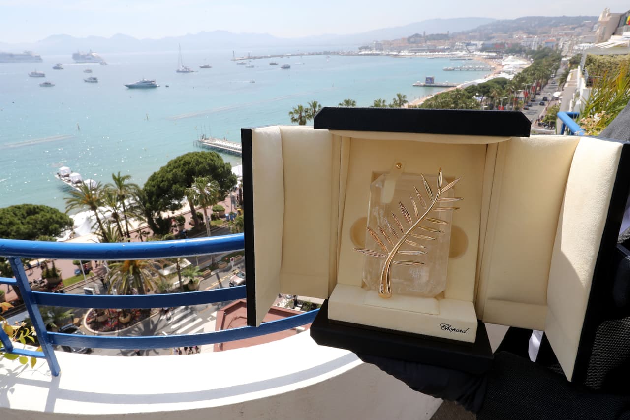 Se llamó Palma de Oro a partir de la onceava edición, en 1955, y fue diseñada por el joyero francés Lucienne Lazon. El diseño original era una palma en forma de corazón a la que después se le agregó un pedestal de barro del artista Sébastien.