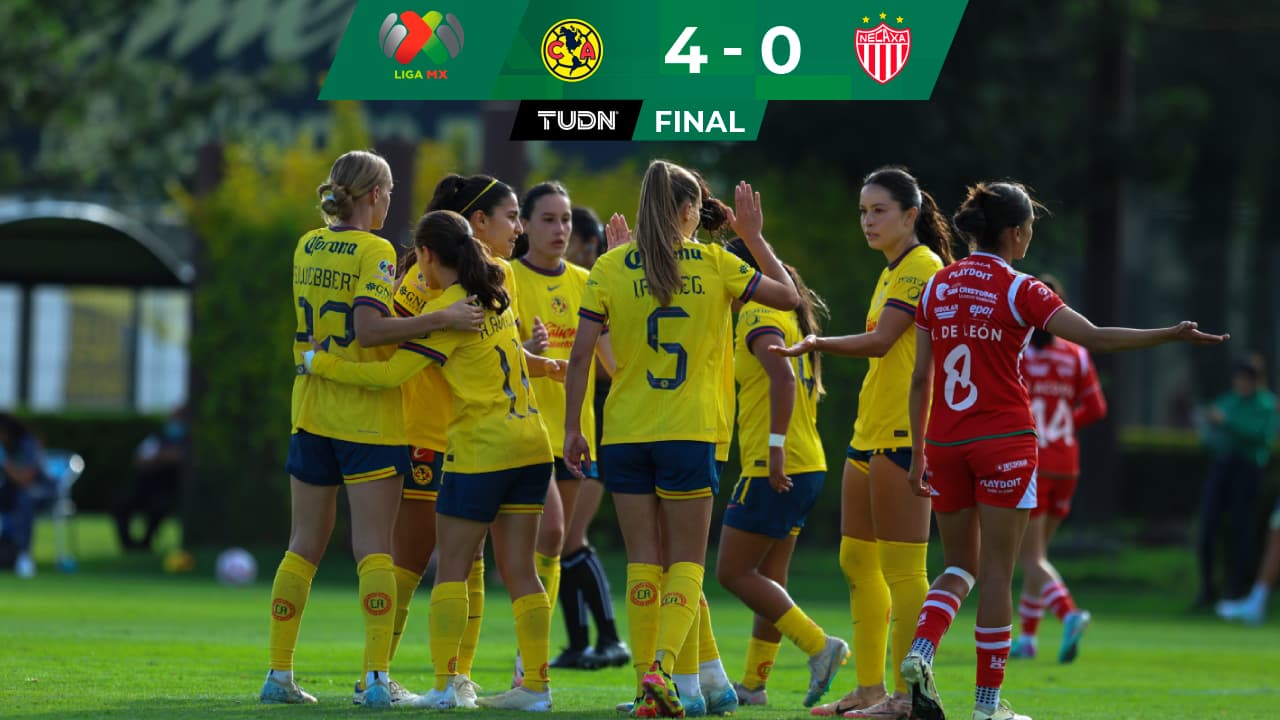América golea a Necaxa y remonta lugares en la Liga MX femenil
