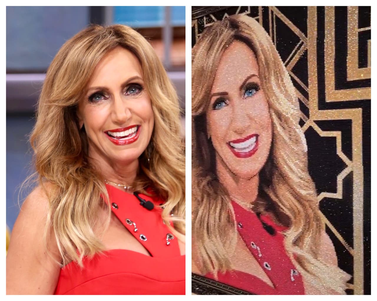 El look que Mr. Bling inmortalizó en su obra de arte utilizando cristales de Swarovski fue el usado durante la celebración de los 20 años de El Gordo y La Flaca en 2018.