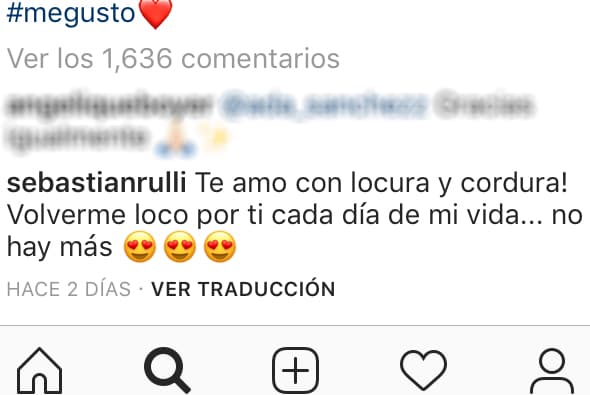 Rulli no tardó en aprovechar la ocasión para dedicarle algunas palabras de amor.