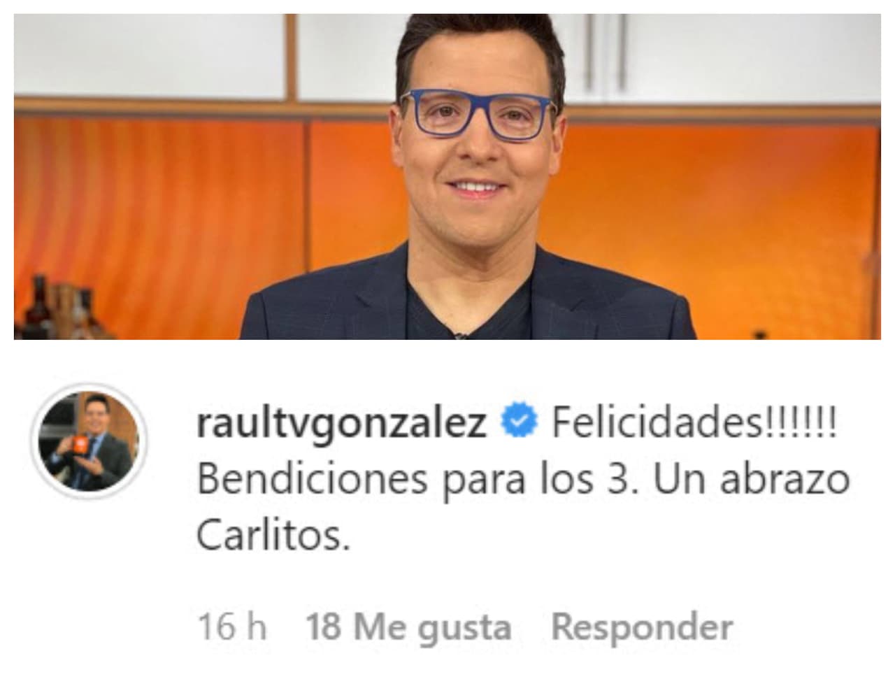 Raúl González le mandó "bendiciones" a la ahora familia de tres integrantes. 
<br>