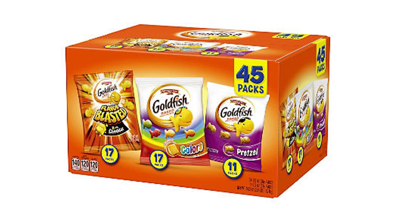 Pepperidge Farm Goldfish Variety Pack Crackers, Caja de 45 packs por 44.9 oz.