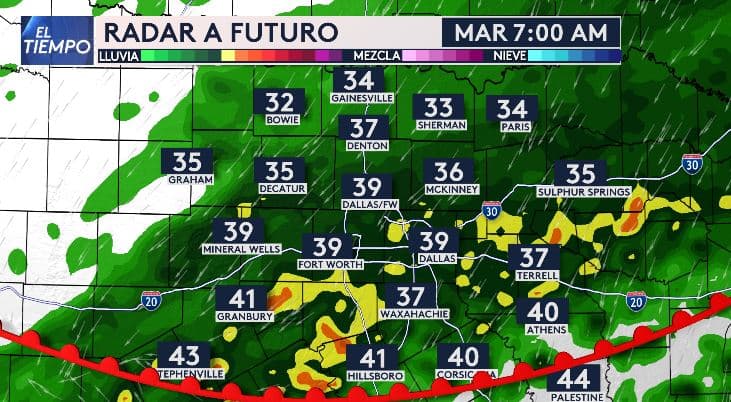 Para quienes salen muy temprano de casa el martes, ya sea para llevar a los niños a la escuela o ir al trabajo, así podrían comportarse las lluvias,
<b> afectando al sur de nuestra región.</b>