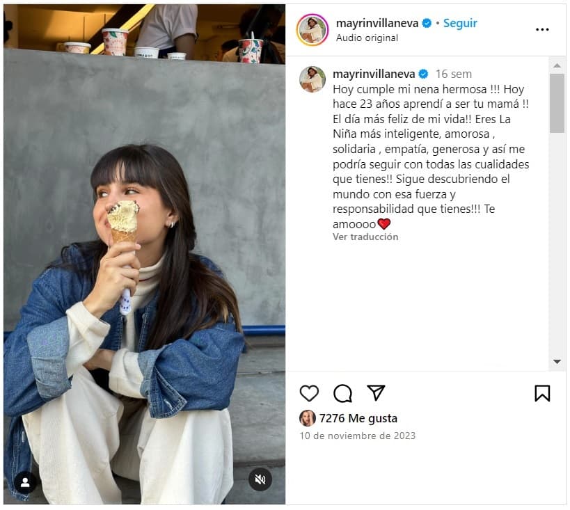 Mayrín Villanueva felicitó a su hija Romina por su cumpleaños.