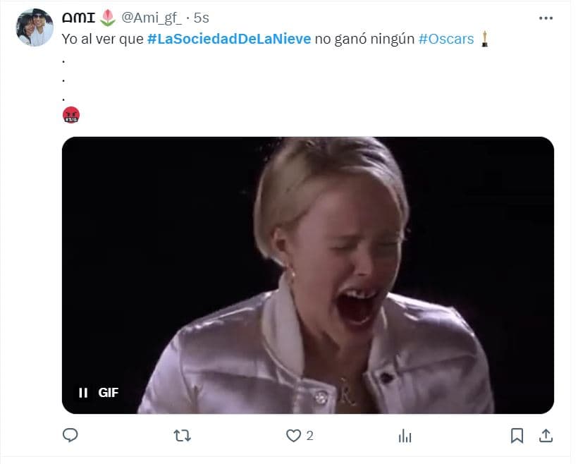 La sociedad de la nieve no ganó ningún Premio Oscar 2024