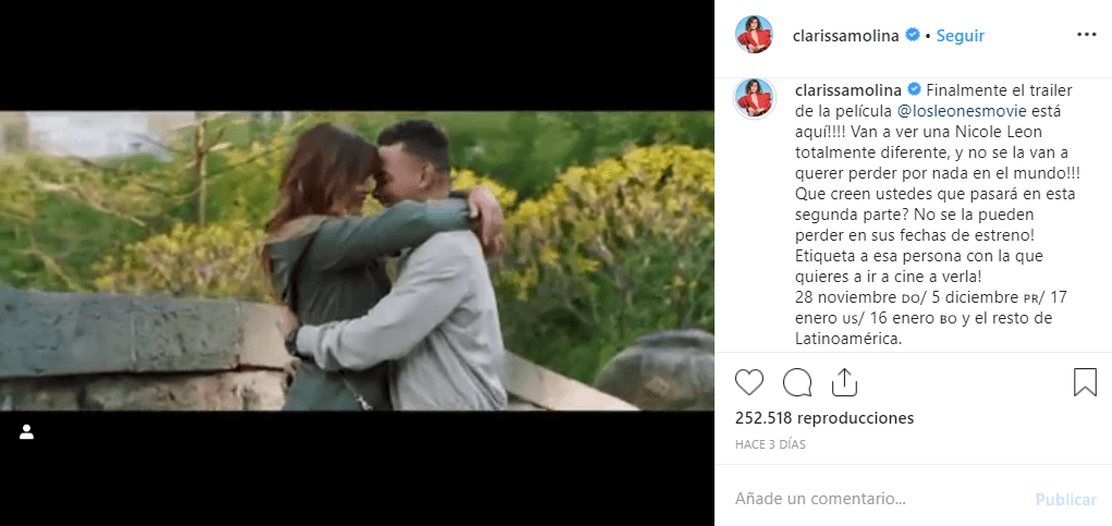 “Van a ver una Nicole León totalmente diferente, y no se la van a querer perder por nada en el mundo”, comentó Clarissa en Instagram, donde compartió las fechas de estreno.