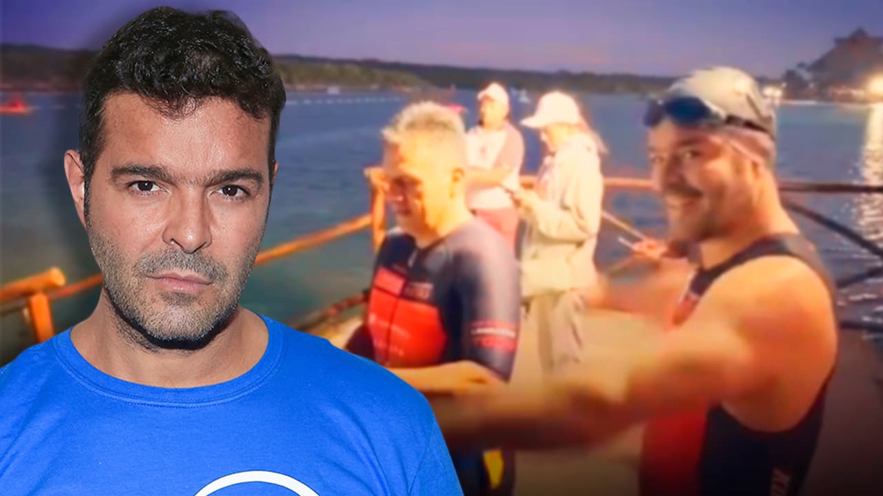 Pablo Montero participó en un triatlón sirviendo de guía a un atleta invidente