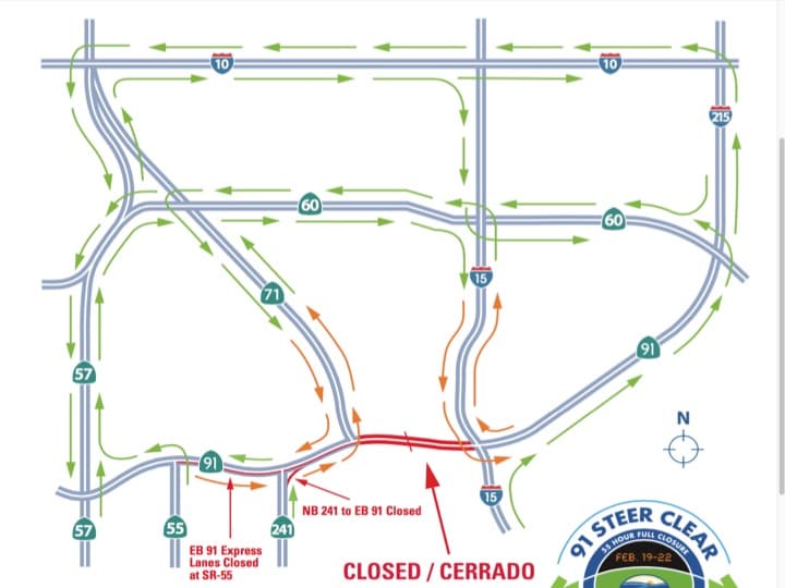 Las autoridades crearon un mapa con rutas de desviación.