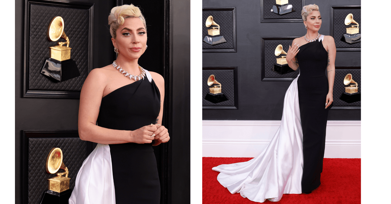 Lady Gaga en la alfombra roja de los Grammy 2022