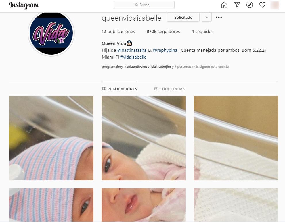 Pero el crecimiento ha sido estrepitoso. Para la mañana de este martes 25, Vida Isabelle
<b> ya sumaba 868 mil seguidores. </b>
<br>