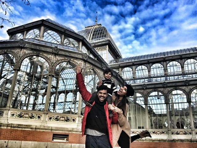 Ale Espinoza, Aníbal Marrero y el pequeño Matteo ya son unos viajeros profesionales.