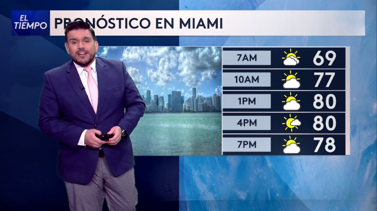 Pronóstico del tiempo hoy en Miami: Cielos parcialmente nublados sin lluvia; el termómetro alcanzará 80°F