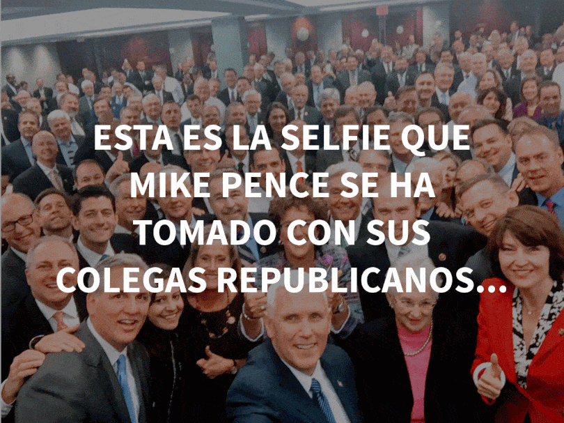 Ha vuelto a pasar: Mike Pence publica una 'selfie' muy blanca del Partido Republicano