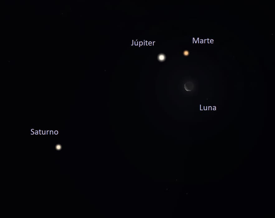 Deleita la naturaleza con encuentro de la Luna con varios planetas