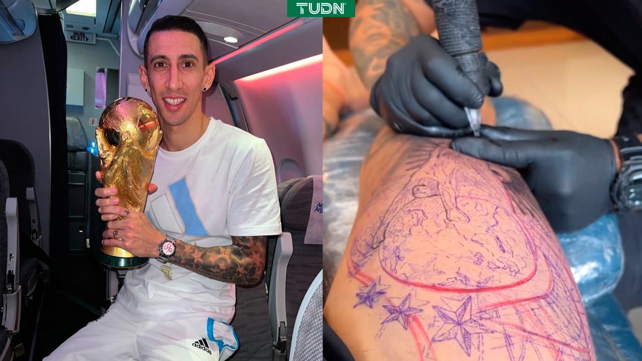 Ángel Di María se tatúa la Copa del Mundo que ganó con Argentina