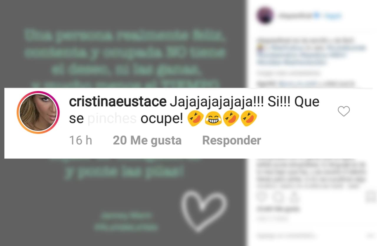 La también cantante de banda, Cristina Eustace, quien fue pareja de Esteban Loaiza, exesposo de la fallecida Jenni Rivera, se unió a las personajes que apoyaron la publicación de Chiquis y así se expresó.