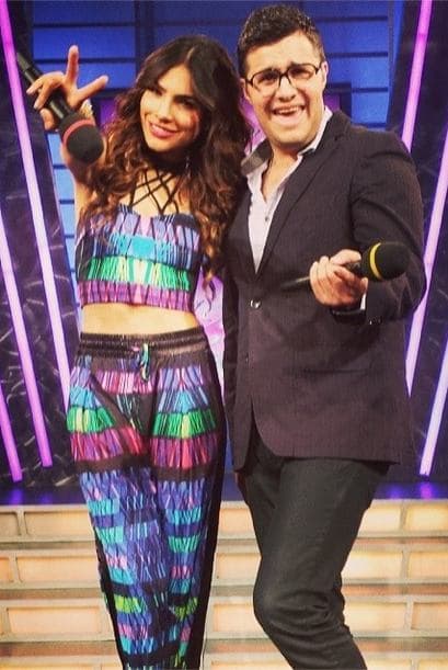 Durante la grabación de Sábado Gigante con el guapo Paul.