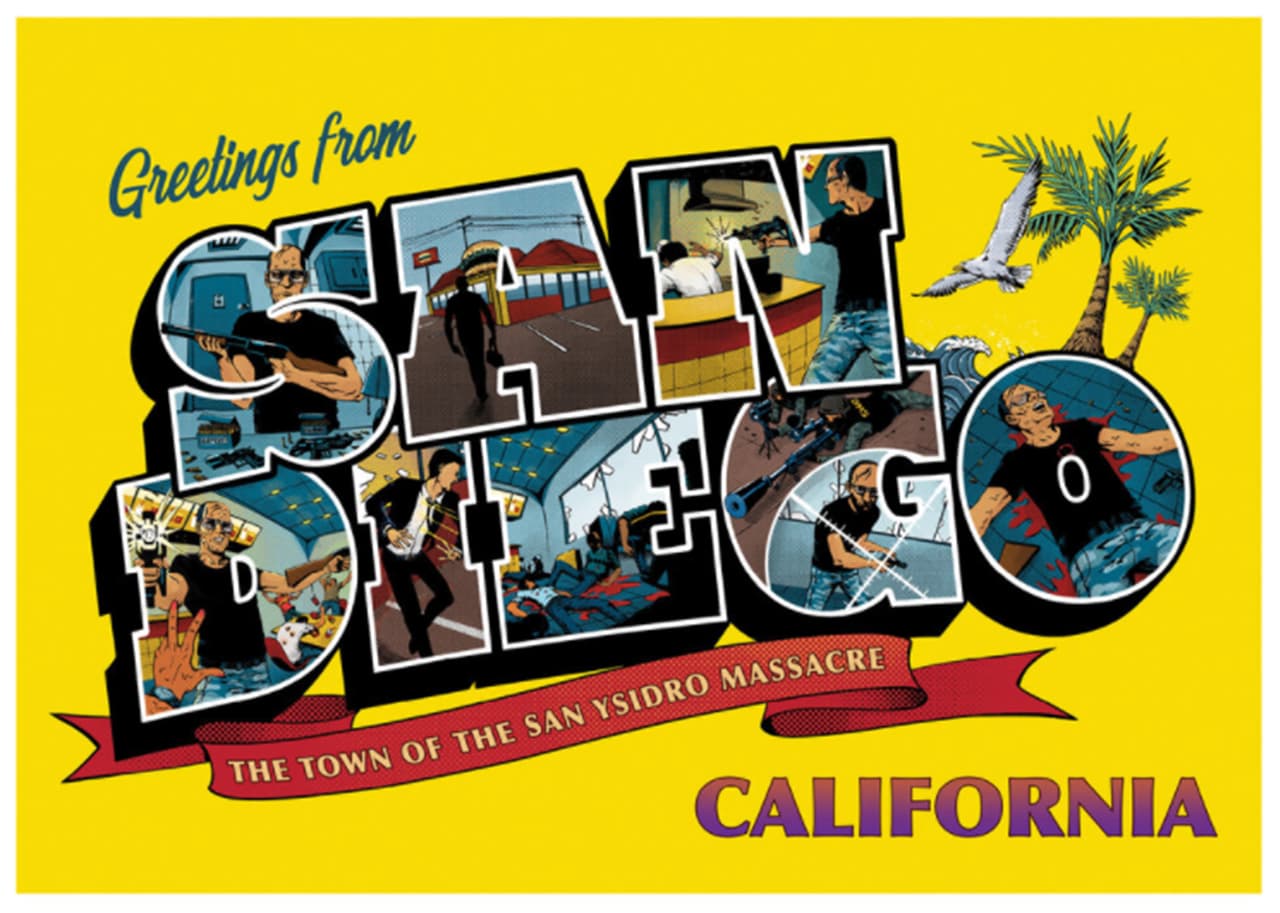 <b>“Saludos desde San Diego, la ciudad de la masacre de San Ysidro”</b>. La campaña permite que quien lo desee llene en línea las postales con un mensaje personal. 
<a href="https://www.shamecards.org/"><u>Serán enviadas al congresista que el emisario decida, según el estado</u></a>. Esta postal explica que, en 1984, “un hombre ingresó a un restaurante de comida rápida y disparó un arma semiautomática, una escopeta, una (pistola) calibre .45 y una 9 mm a clientes desprevenidos. ¿Es así como San Diego quiere ser recordado?”. En esta tragedia perdieron la vida 21 personas.