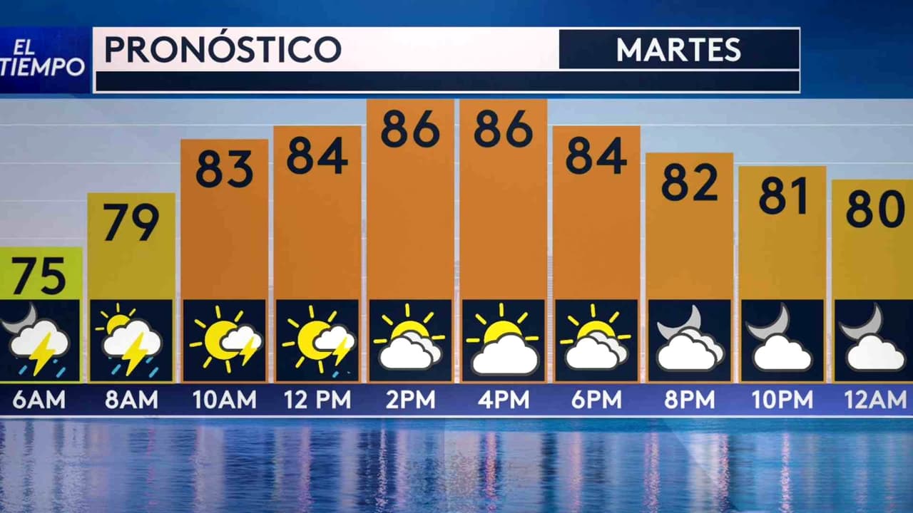 Pronóstico del tiempo hoy en Miami: 50% probabilidad de lluvia; el termómetro alcanzará 86 °F