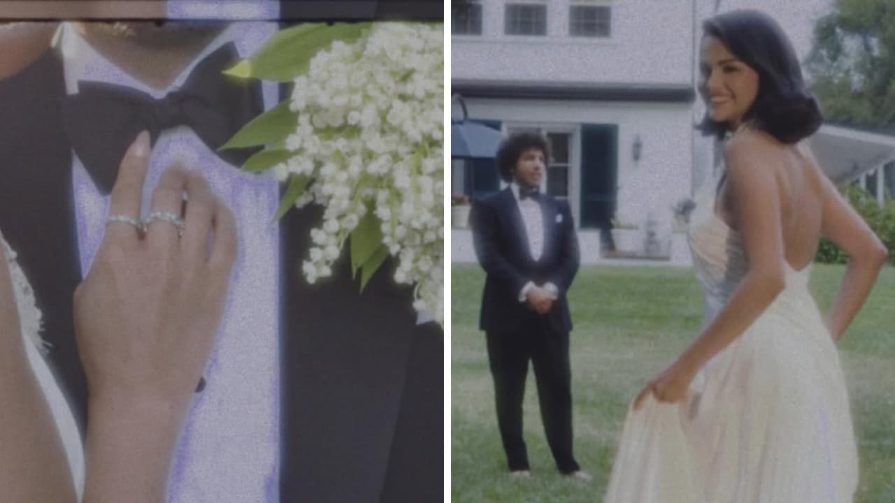 Selena Gómez y Benny Blanco en su boda.