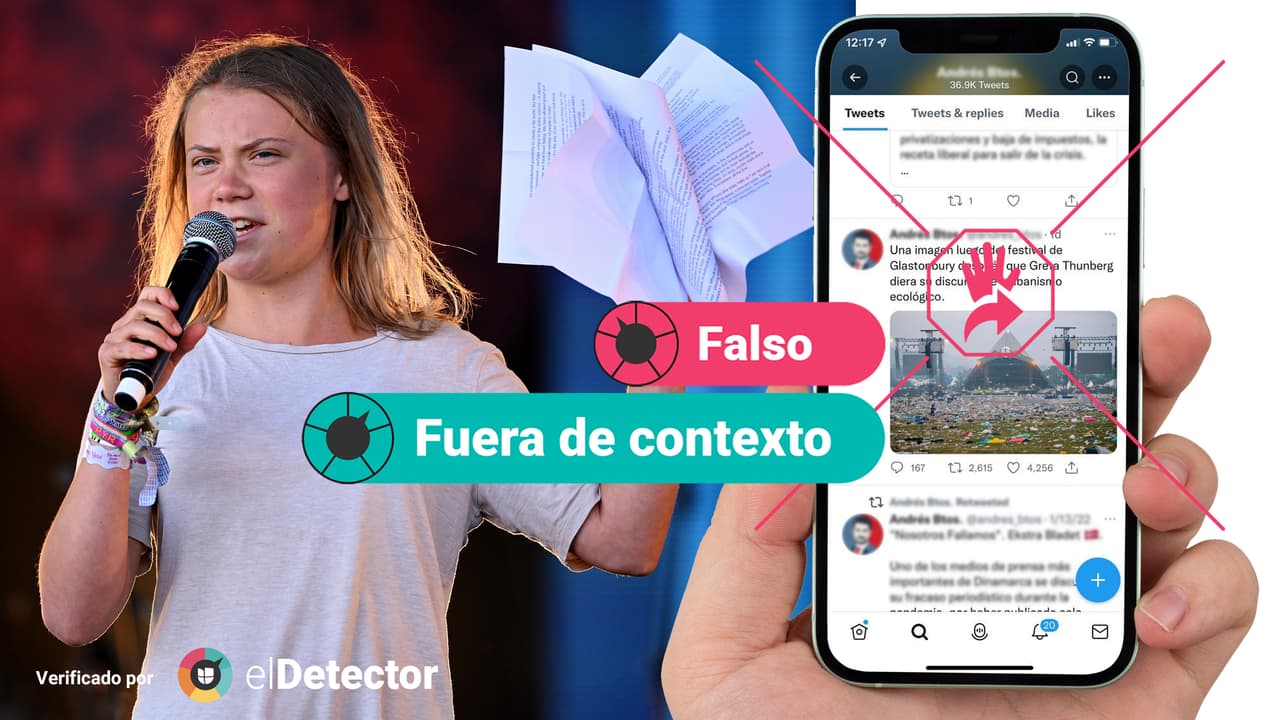 Esa foto viral del festival de Glastonbury lleno de basura no es de cuando Greta Thunberg fue este año: es de 2015