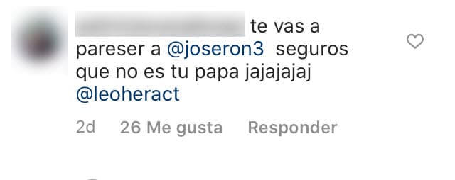 Algunos de los fans del niño coincidieron en la apreciación de José Ron y hubo quien le escribió al pequeño: "Te vas a parecer a José Ron, 
<b><a href="https://www.univision.com/shows/te-doy-la-vida/te-doy-la-vida-pedro-termino-furioso-al-saber-que-no-es-el-papa-del-bebe-que-gina-espera-escena-del-dia-video" target="_blank">¿seguro que no es tu papá?</a></b> Ja ja ja". 
<br>