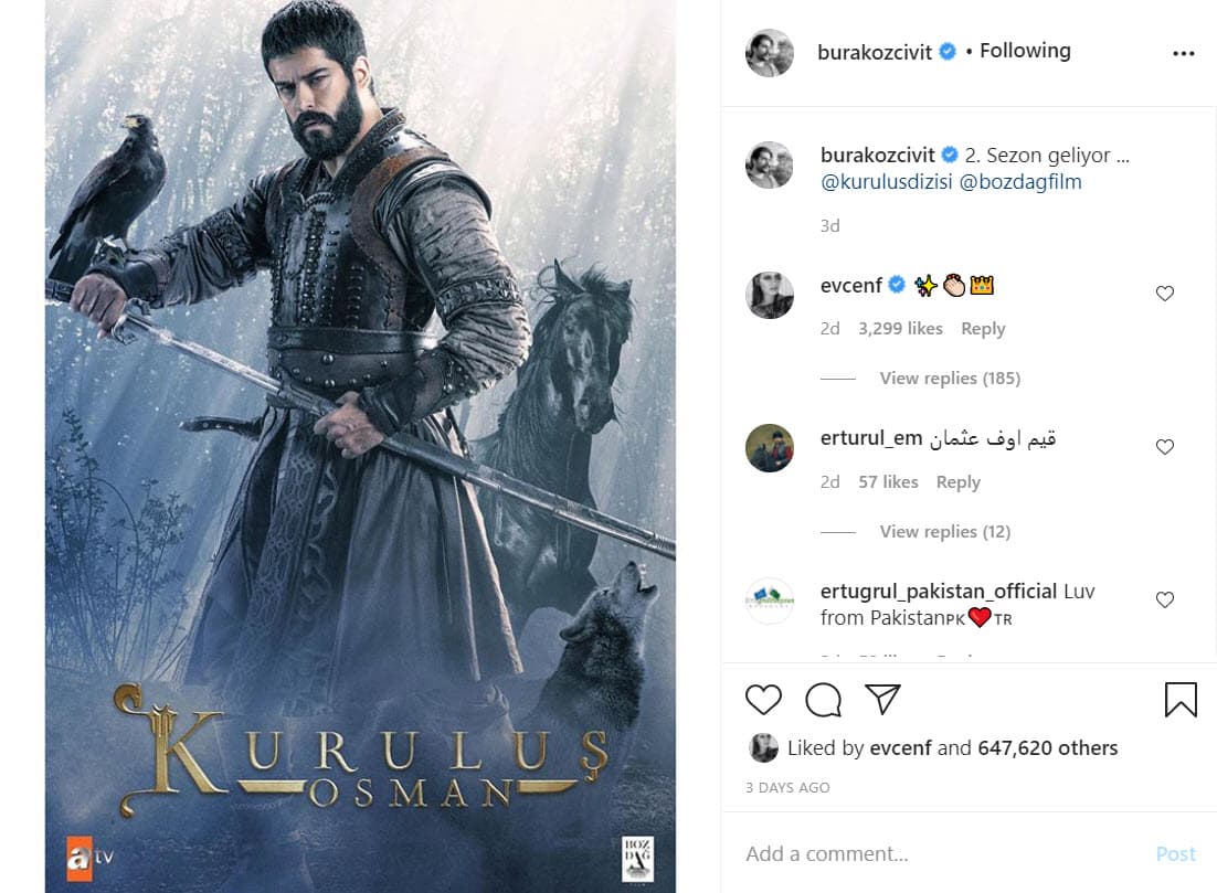 Sin embargo, el actor adelantó en su cuenta de perfil que "se acerca la segunda temporada" y ahora su personaje tiene el cabello corto, aunque continúa teniendo barba.