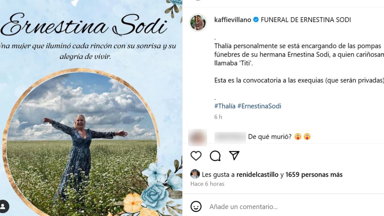 Esta es la supuesta convocatoria al funeral de Ernestina Sodi y que fue dada a conocer por el presentador Alex Kaffie en Instagram.