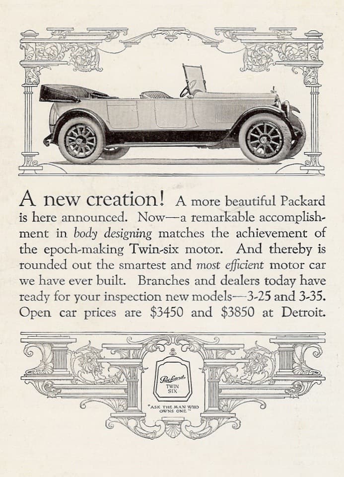 En 1917 nuevas y hermosas carrocerías se sumaban al éxito de los Packard Doble Seis que ahora contaban con batería con generador para la recarga del encendido entre otros avances. La revista inglesa "The Automobile" dijo que en el Doble Seis "no se perciben vibraciones a velocidades de crucero superiores a las 60 mph y el motor es silencioso aún cuando está totalmente revolucionado".