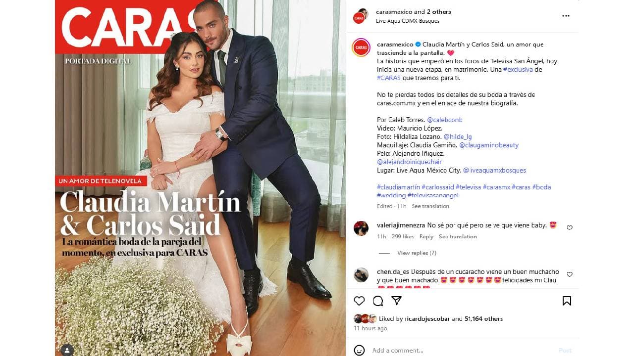 La boda civil de Claudia Martin y Carlos Saíd.