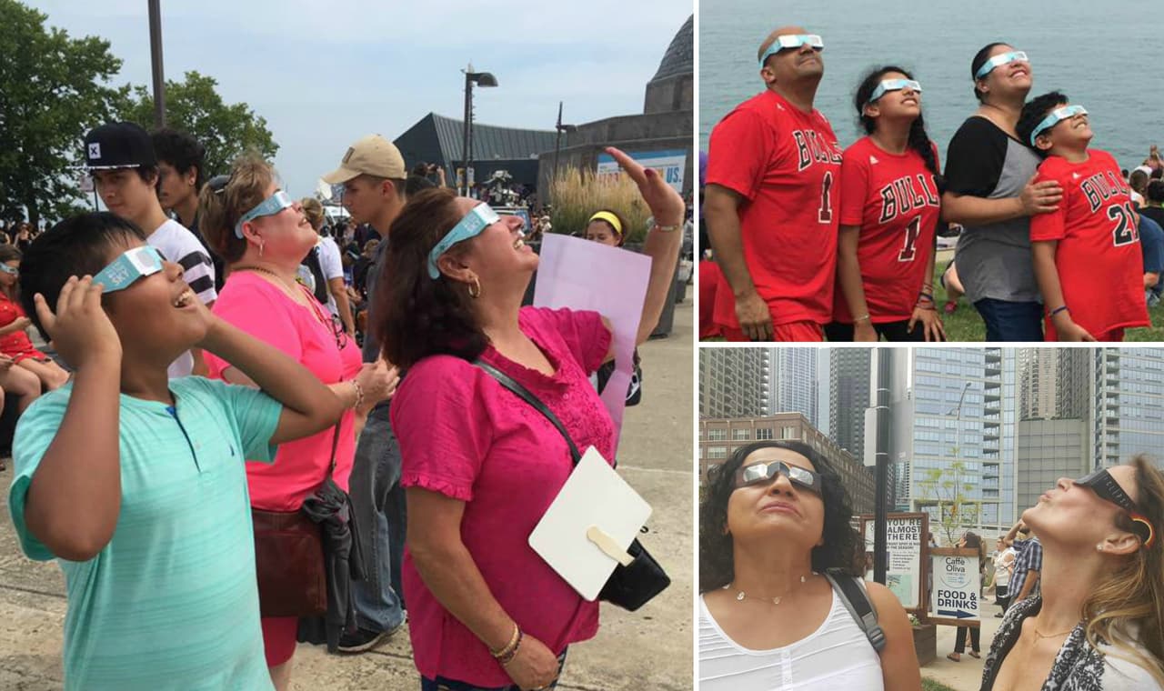 Hoy todo el mundo en Chicago estaba viendo al cielo.