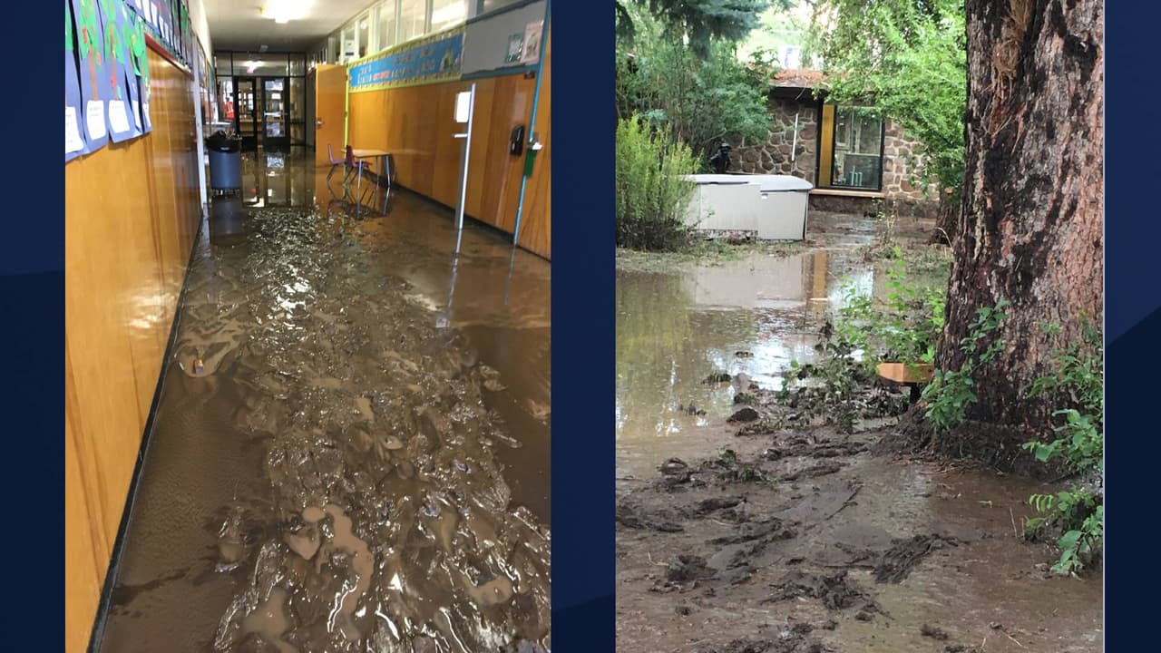 La escuela indica que ya están trabajando para limpiar las áreas que se inundaron este martes.