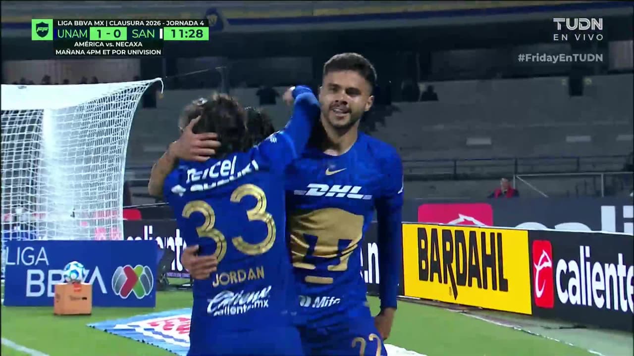 ¡Imperdible! Jordan Carrillo clava un golazo para el 1-0 vs Santos