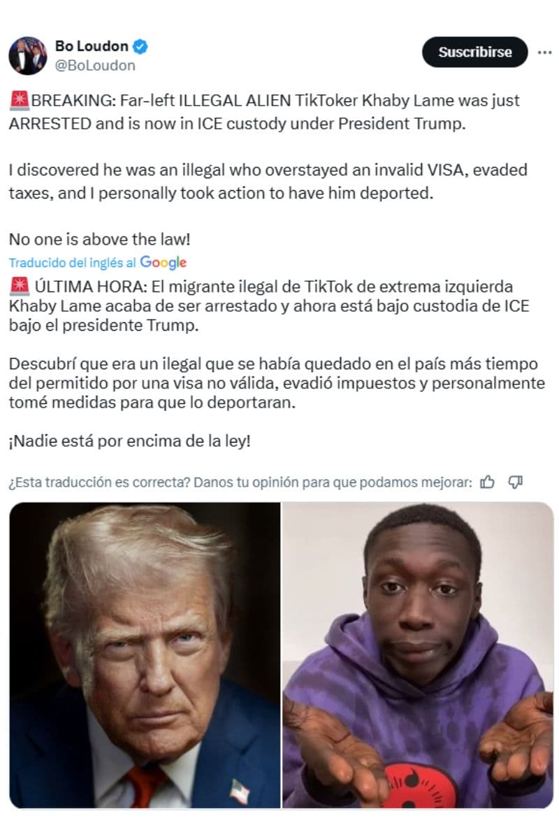 No hay confirmación oficial sobre la detención de Khaby Lame por parte de ICE ni declaraciones de sus representantes.