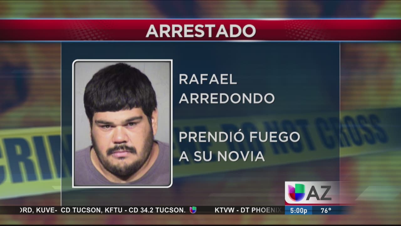 Hombre hispano prende en fuego a su novia 