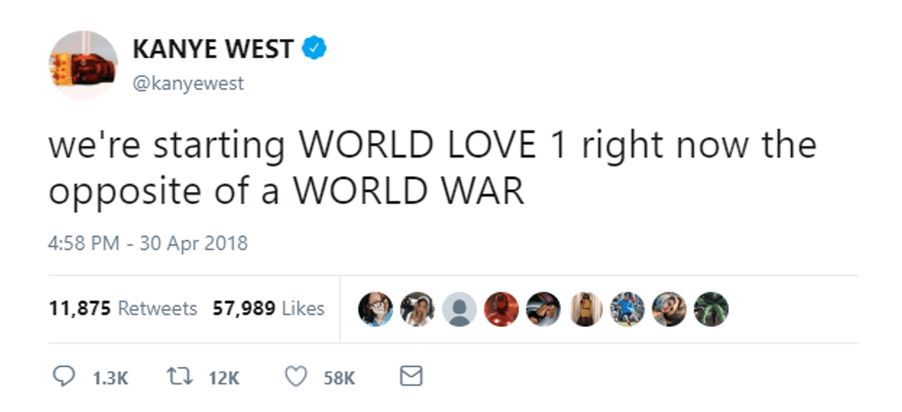El rapero intenta dejar atrás todo resentimiento por esa muerte prematura. Tomó su Twitter para hablar sobre el amor, el perdón y la relevancia de
<b><a href="https://www.univision.com/entretenimiento/kanye-west-tiene-quien-lo-defienda-con-6-tuits-kim-kardashian-pone-a-todo-el-mundo-en-su-lugar">la hermandad con la que abraza, entre otros, al presidente Donald Trump.</a></b>
