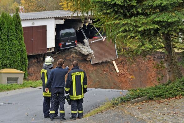 Un cráter apareció en la ciudad alemana de Schmalkalden.