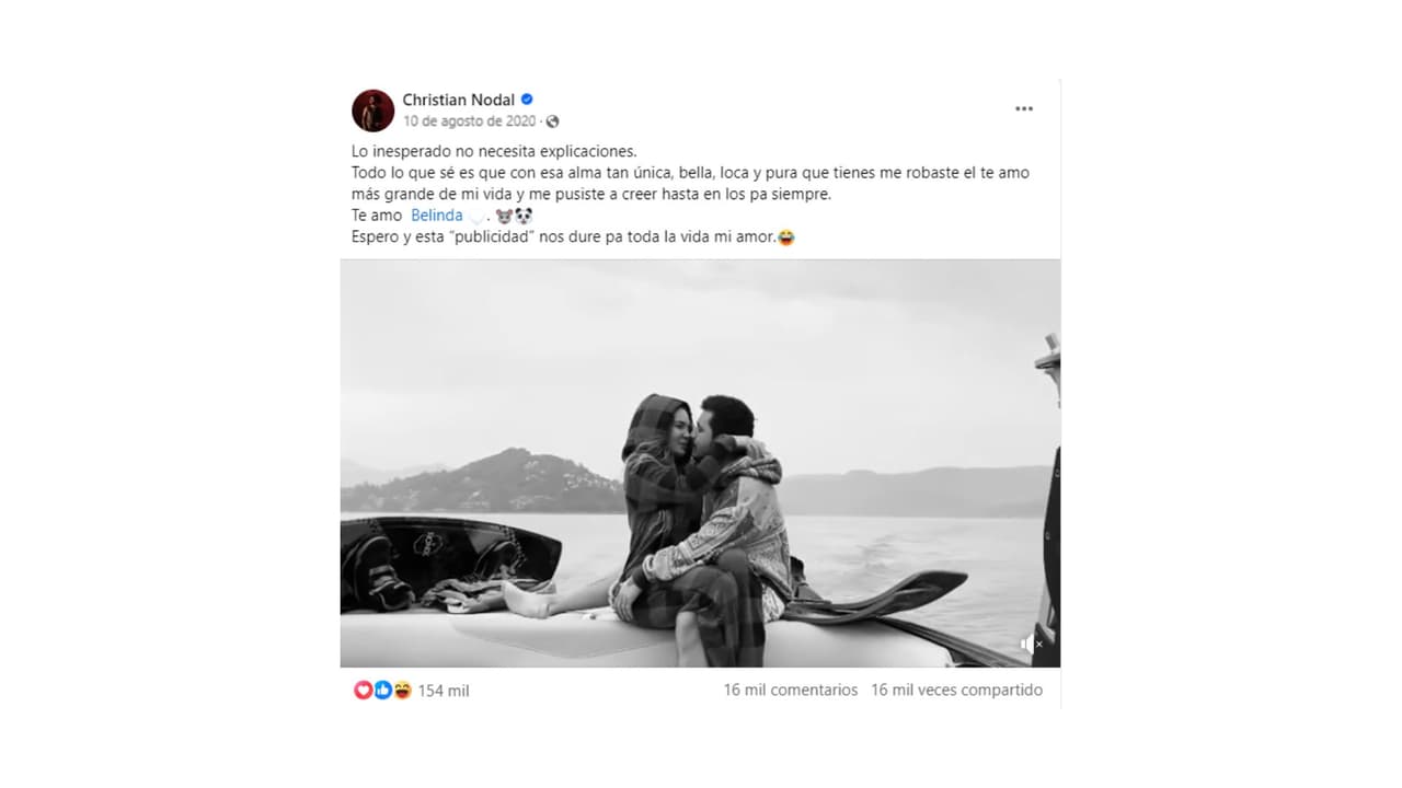 Nodal todavía conserva recuerdos de su noviazgo con Belinda.