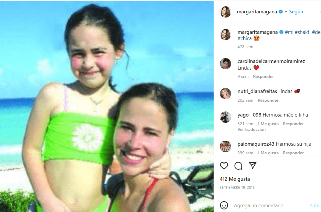 Margarita Magaña con su hija cuando era pequeña