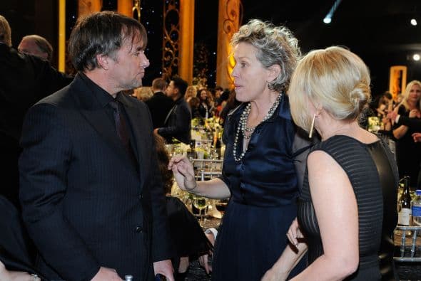 ¿Qué le estará diciendo Frances McDormand al director Richard Linklater? Por la pose parecen decir algo así: "Estoy disponible los próximos diez años por si me quieres en alguna de tus películas".