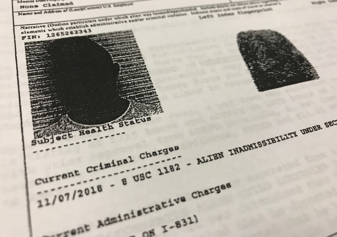 This photo was taken from government documents detailing Antonio's travel to the U.S.