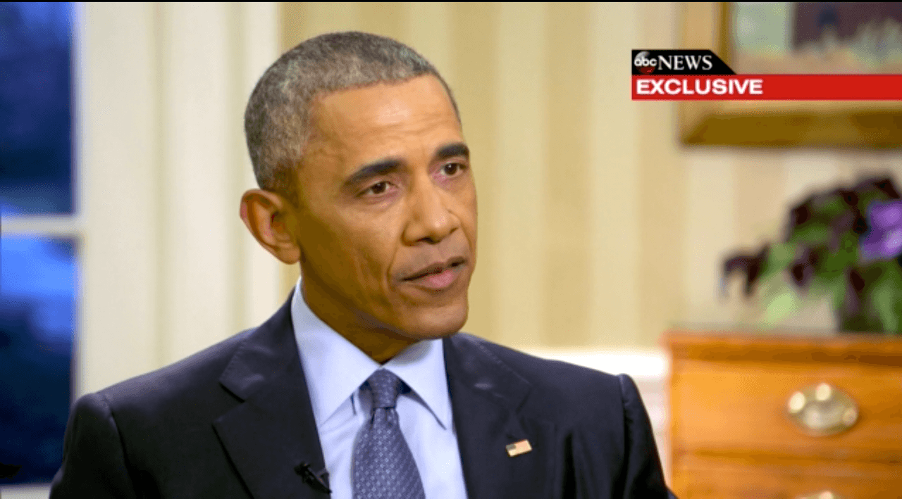 El presidente Barack Obama durante su entrevista con ABC News