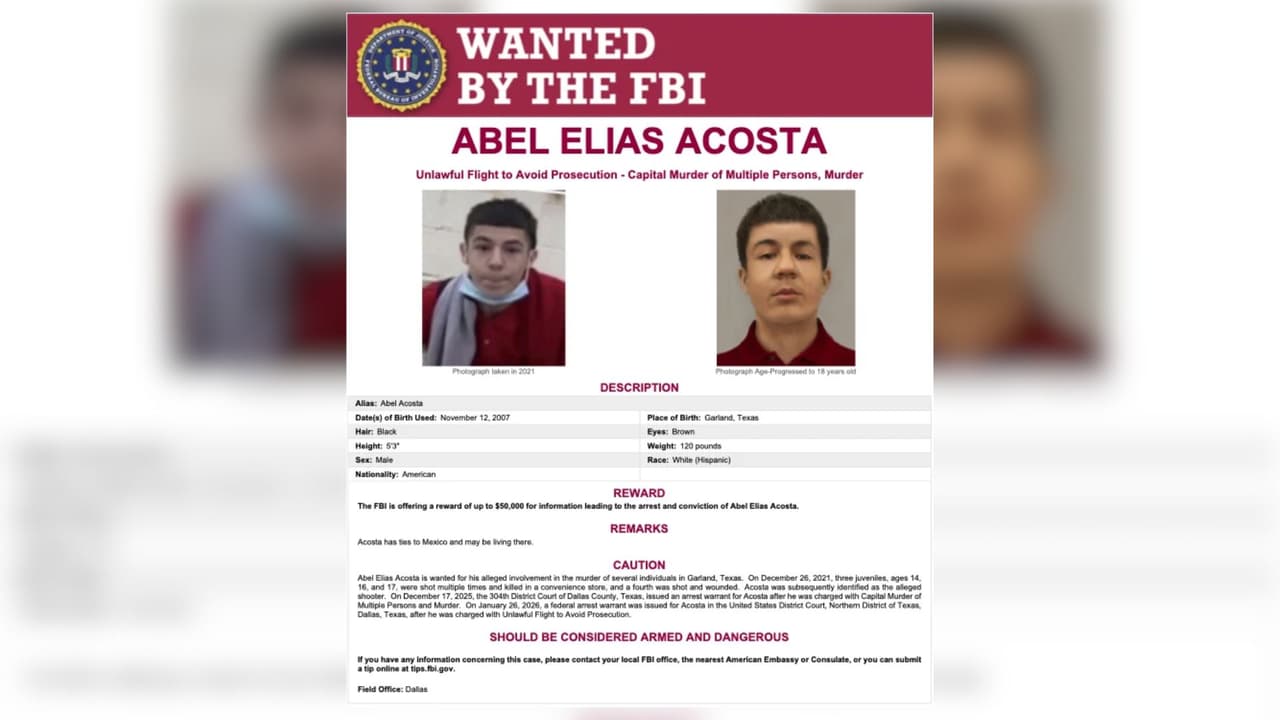 Ficha del FBI sobre la búsqueda de Abel Elias Acosta.