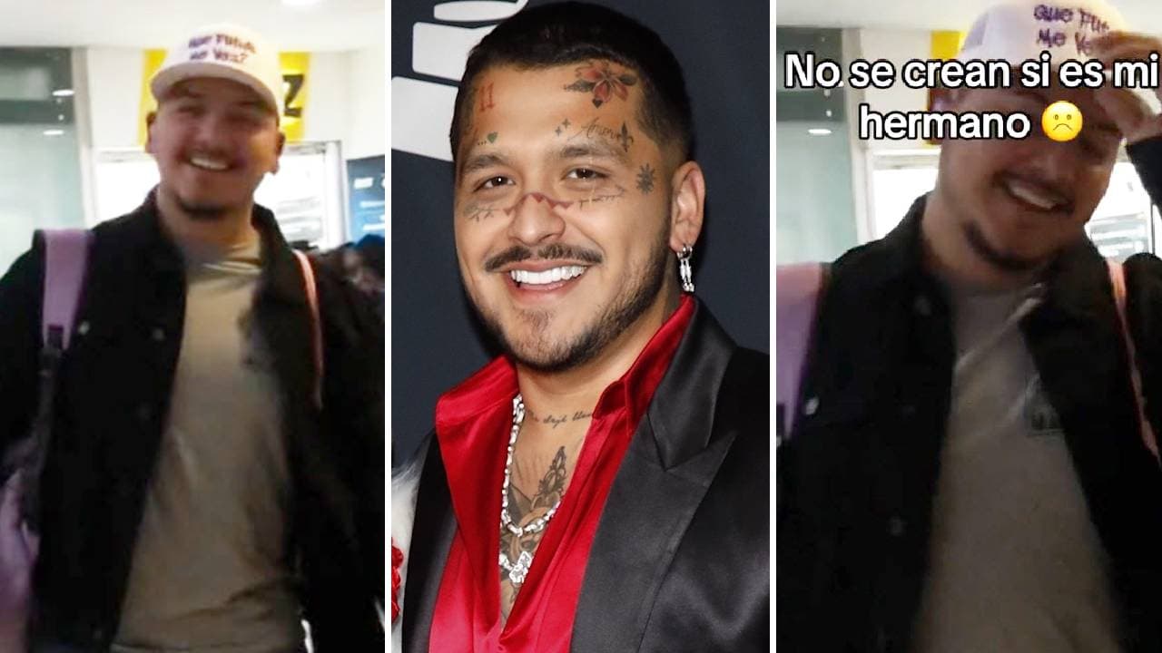 El hermano de Ivette Saldívar a los costados y Christian Nodal en medio.