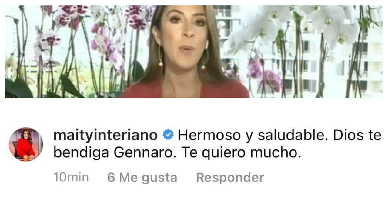 <b>Maity Interiano</b> no resistió destacar lo "hermoso" que está el pequeño.