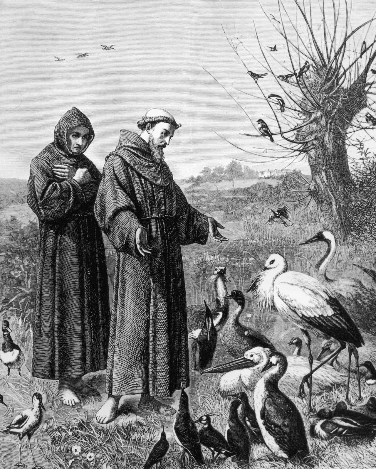 Entonces su padre lo llevó ante el obispo de Asís para que, si quería seguir actuando así, entonces renunciara formalmente a su herencia. Francisco respondió devolviéndole todo a su padre, inclusive su propia ropa, renegando así de su fortuna y vida y renunciando así a cualquier bien terrenal. A sus 25 años, en la pobreza, abandonó su ciudad natal.