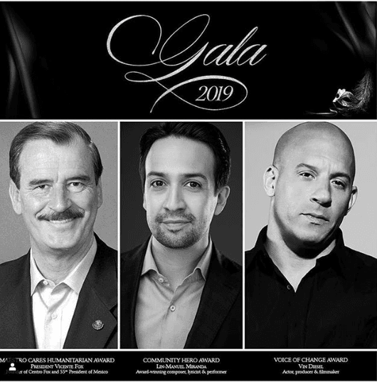 Además de promover la Gala 2019 de su fundación Maestro Cares, la cual este año honrará a
<b> </b>Lin-Manuel Miranda, Vin Diesel y el expresidente de México Vicente Fox
<b> </b>por su trabajo humanitario. El evento se realizará en Nueva York el próximo 14 de marzo, con el objetivo de recaudar fondos para niños huérfanos.
<br>